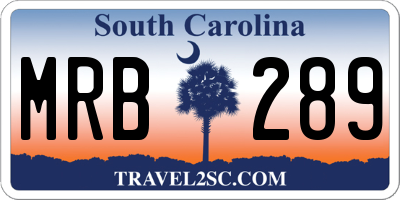 SC license plate MRB289
