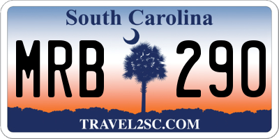 SC license plate MRB290