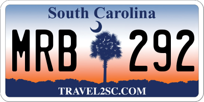SC license plate MRB292