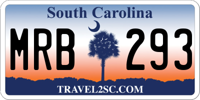 SC license plate MRB293