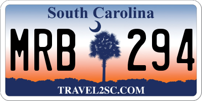 SC license plate MRB294