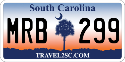 SC license plate MRB299