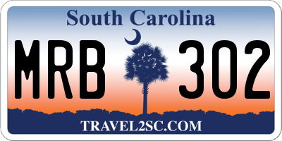 SC license plate MRB302