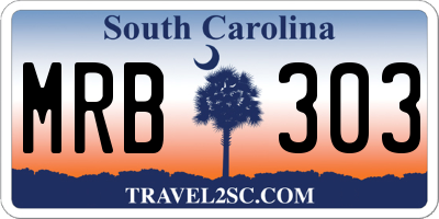 SC license plate MRB303