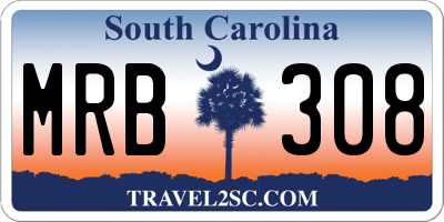 SC license plate MRB308
