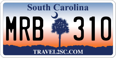 SC license plate MRB310