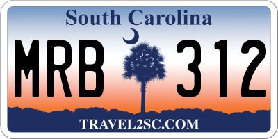 SC license plate MRB312