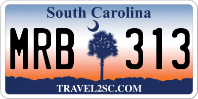 SC license plate MRB313