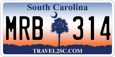 SC license plate MRB314