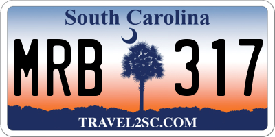 SC license plate MRB317
