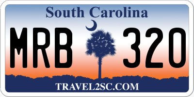 SC license plate MRB320