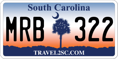 SC license plate MRB322