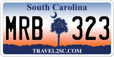 SC license plate MRB323