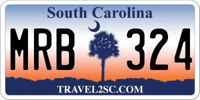 SC license plate MRB324