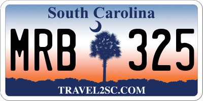 SC license plate MRB325