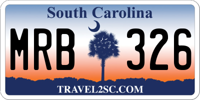 SC license plate MRB326