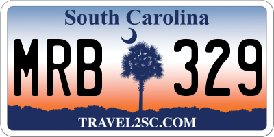 SC license plate MRB329