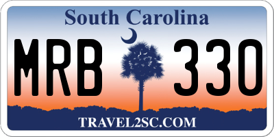 SC license plate MRB330