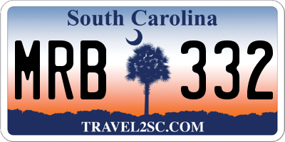 SC license plate MRB332