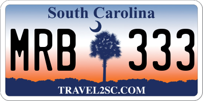 SC license plate MRB333