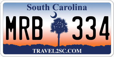 SC license plate MRB334