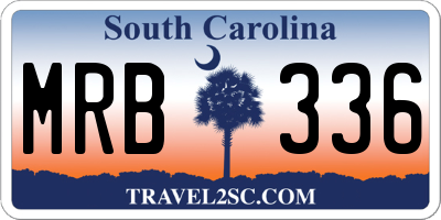 SC license plate MRB336