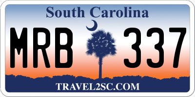 SC license plate MRB337