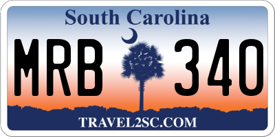 SC license plate MRB340