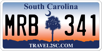 SC license plate MRB341