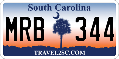 SC license plate MRB344