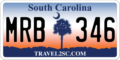 SC license plate MRB346