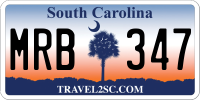 SC license plate MRB347