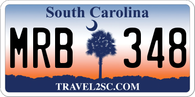 SC license plate MRB348