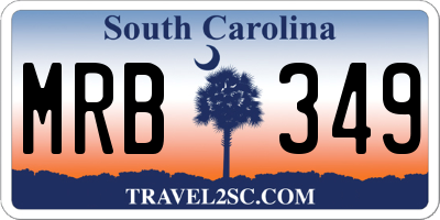 SC license plate MRB349