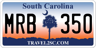 SC license plate MRB350