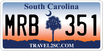 SC license plate MRB351