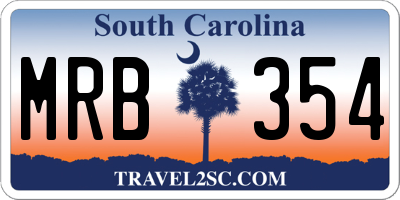 SC license plate MRB354