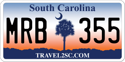 SC license plate MRB355