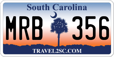 SC license plate MRB356