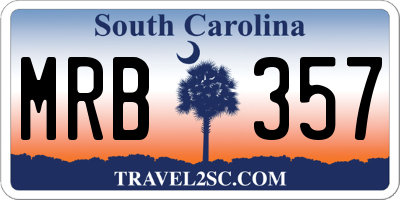 SC license plate MRB357