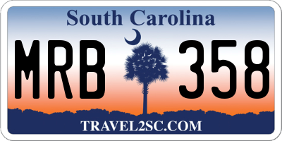 SC license plate MRB358