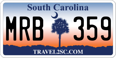SC license plate MRB359