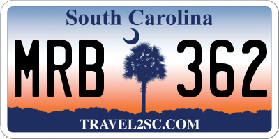 SC license plate MRB362
