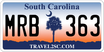 SC license plate MRB363