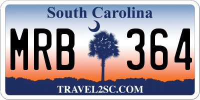 SC license plate MRB364