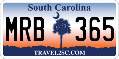 SC license plate MRB365