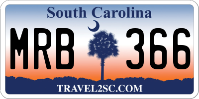 SC license plate MRB366