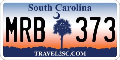 SC license plate MRB373