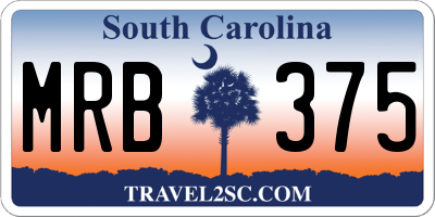 SC license plate MRB375