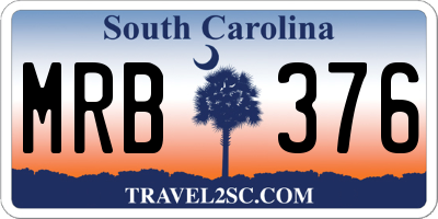 SC license plate MRB376
